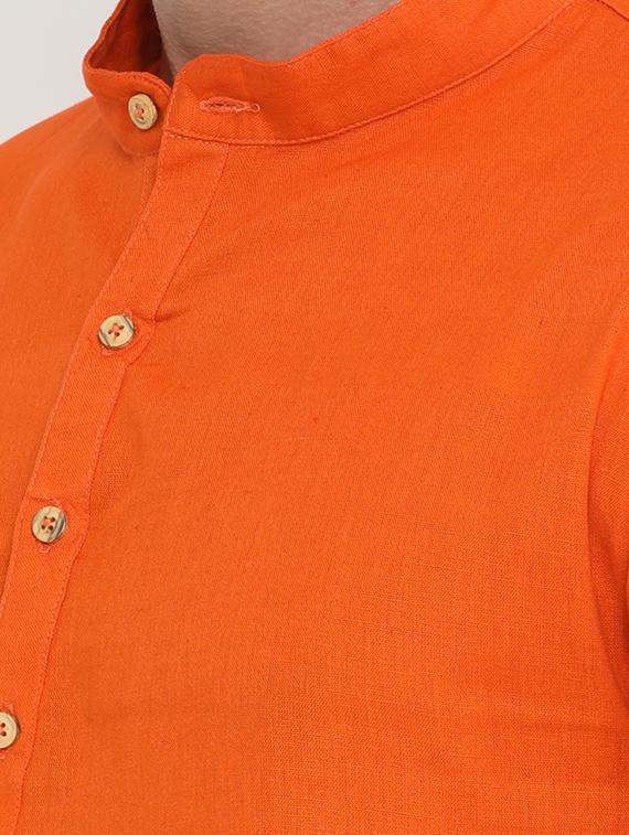 orange solid medium kurta - 16718888 - Zoom Image - 5