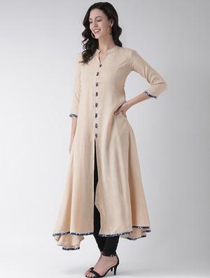 solid a-line kurta - 16719446 - Standard Image - 2