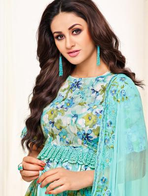 floral printed unstitched suit set - 16719464 - Standard Image - 2