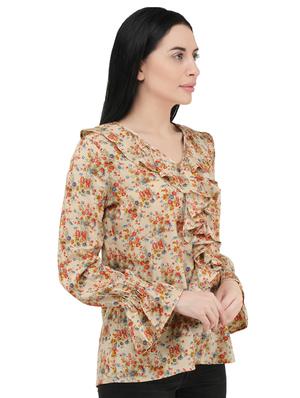 ruffle detail floral top - 16719479 - Standard Image - 2