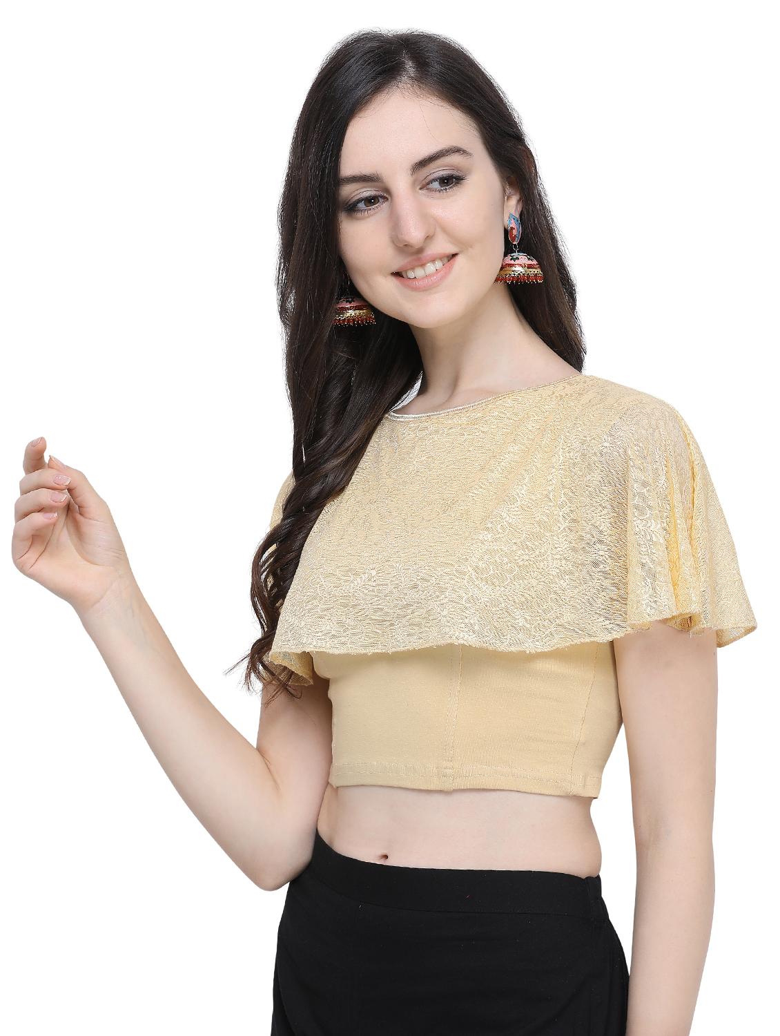 cape style solid blouse - 16719657 - Zoom Image - 2
