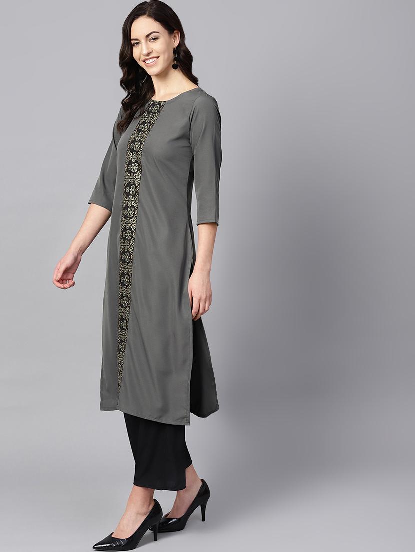 solid straight kurta - 16719825 - Zoom Image - 2