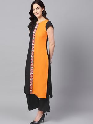 color block straight kurta - 16719828 - Standard Image - 2