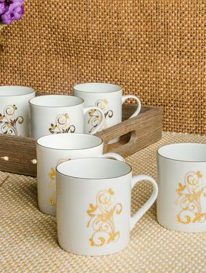tea cups with real gold design (set of 6) - 16720362 - Standard Image - 2