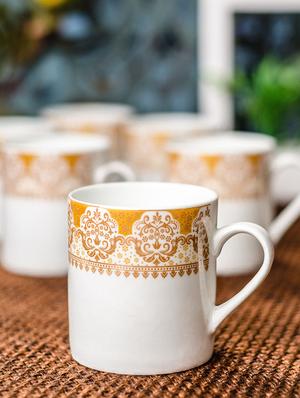 tea cups with oriental border (set of 6) - 16720365 - Standard Image - 2