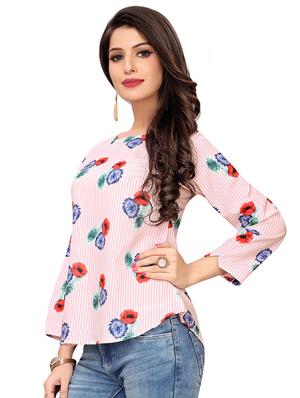 boat neck floral top - 16720413 - Standard Image - 2