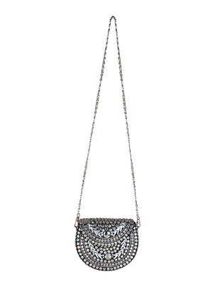silver metal box clutch - 16720462 - Standard Image - 5