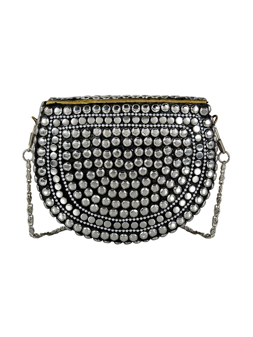 silver metal box clutch - 16720462 - Zoom Image - 2