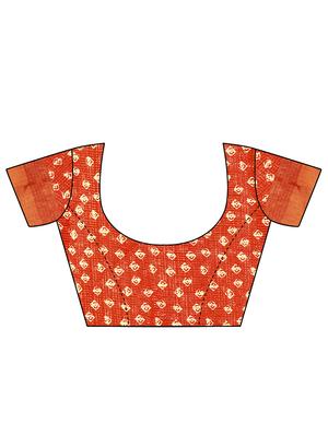 bnadhani printed saree with blouse - 16720642 - Standard Image - 2