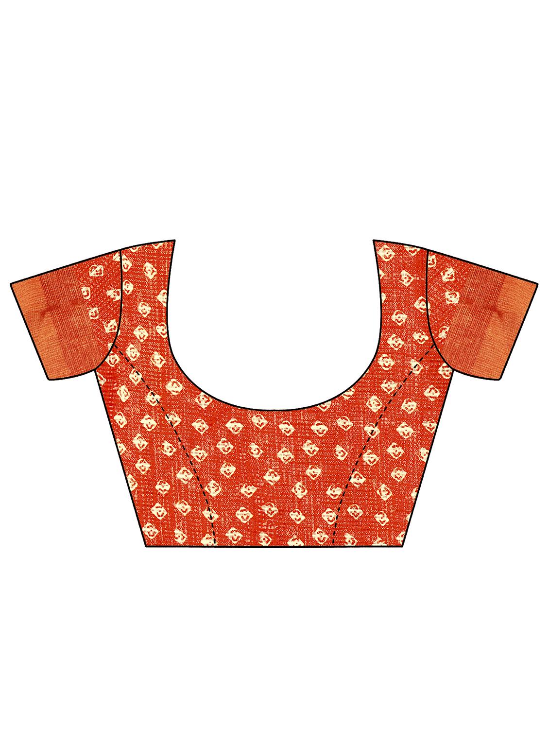 bnadhani printed saree with blouse - 16720642 - Zoom Image - 2