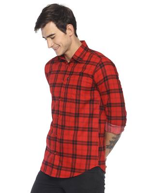 red checkered casual shirt - 16721125 - Standard Image - 2