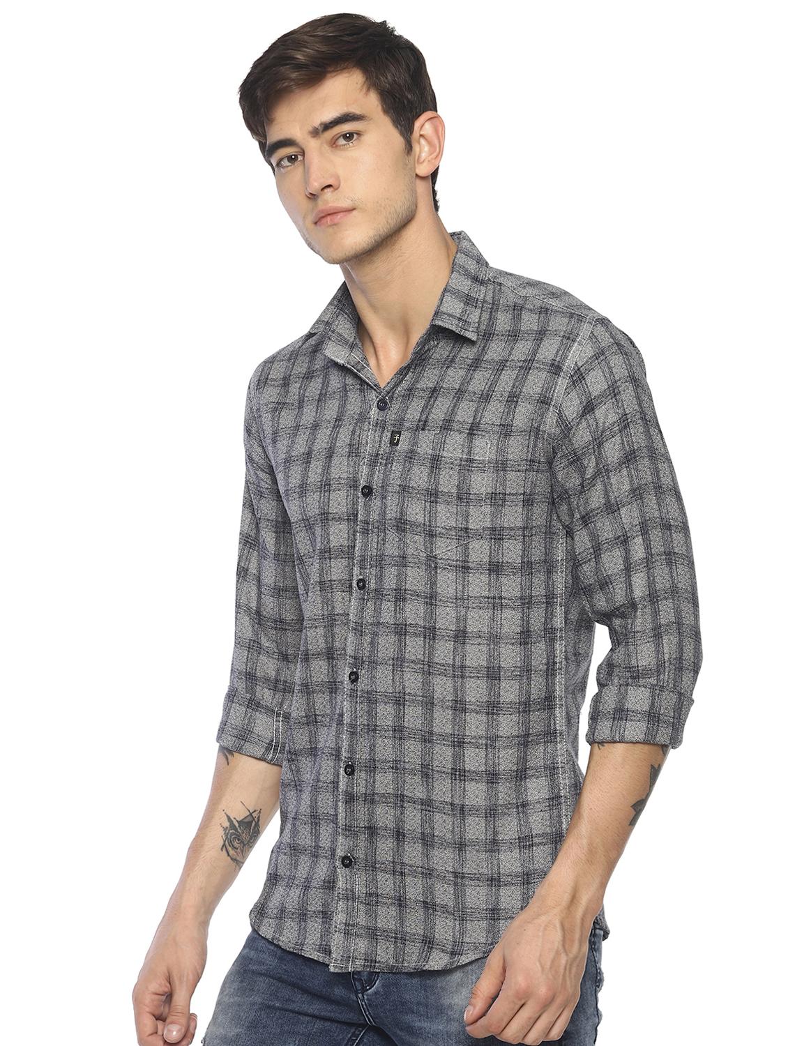 grey checkered casual shirt - 16721127 - Zoom Image - 2
