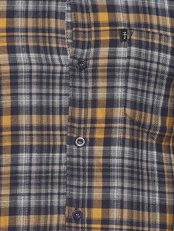navy blue checkered casual shirt - 16721135 - Zoom Image - 5