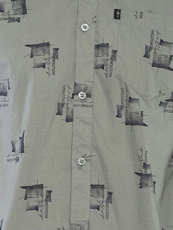 grey printed casual shirt - 16721144 - Zoom Image - 5