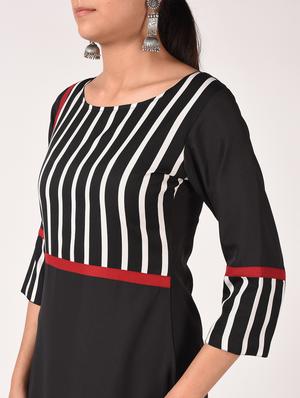 striped asymmetric kurta - 16721184 - Standard Image - 5