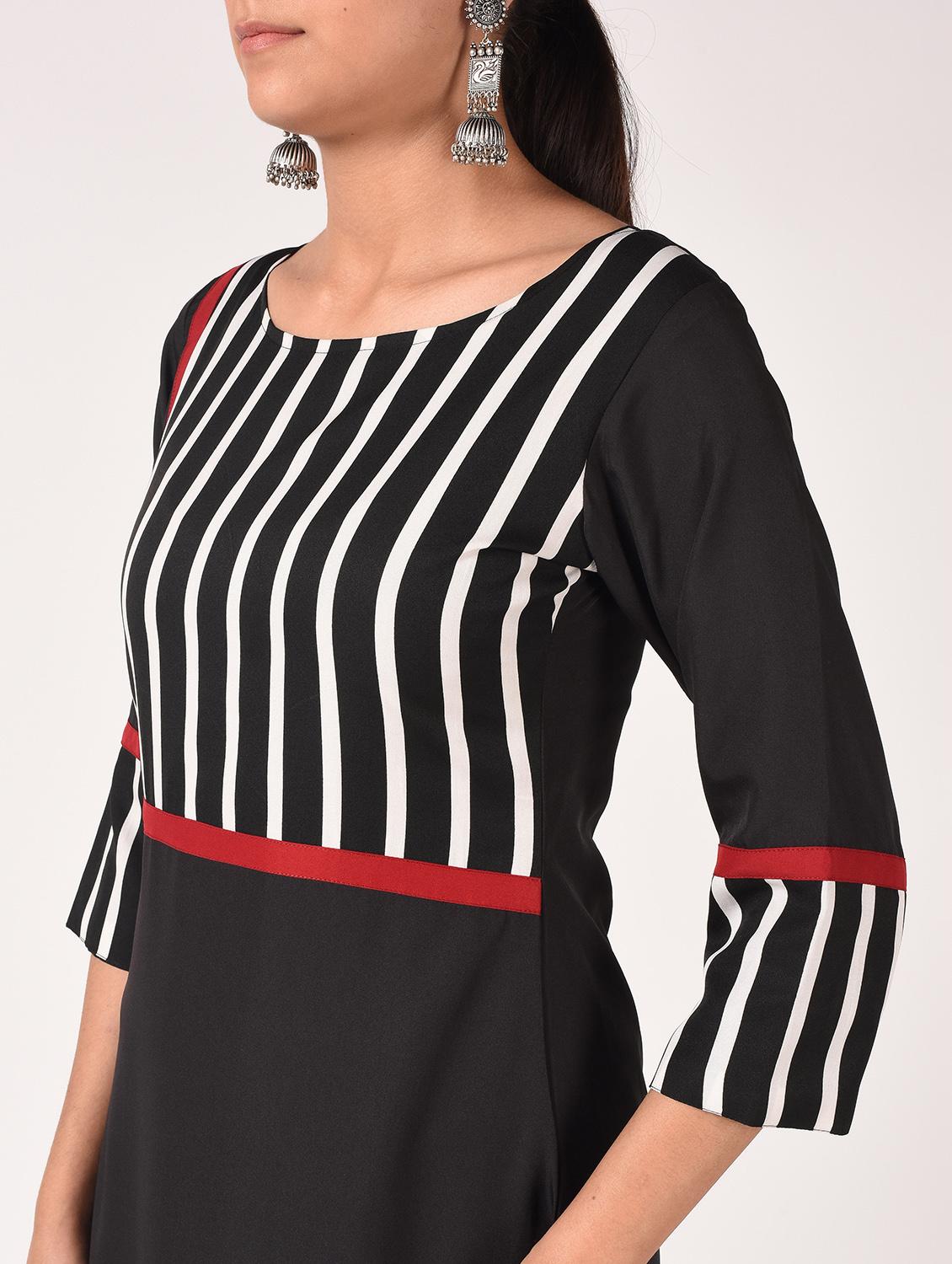 striped asymmetric kurta - 16721184 - Zoom Image - 5