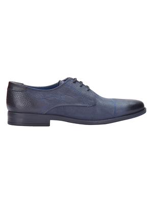 navy leather lace-up derbys - 16721224 - Standard Image - 2