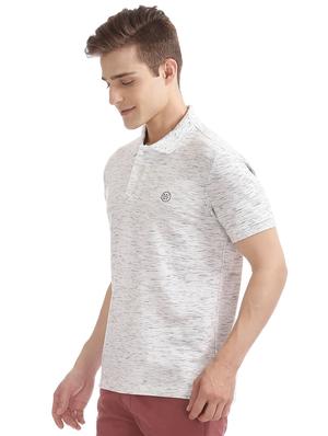 white melange polo t-shirt - 16721346 - Standard Image - 2