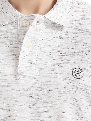 white melange polo t-shirt - 16721346 - Standard Image - 5
