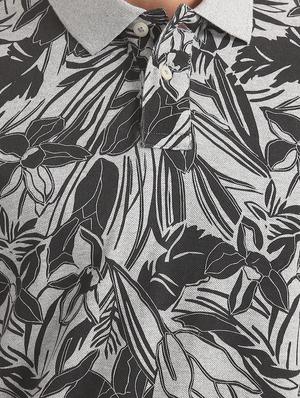 grey floral print polo t-shirt - 16721350 - Standard Image - 5
