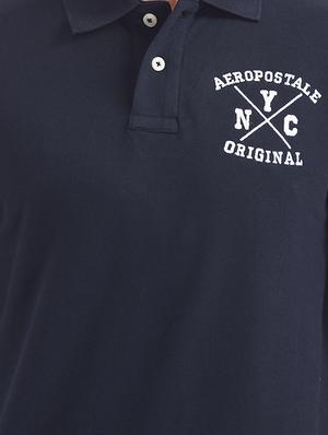 navy blue solid polo t-shirt - 16721455 - Standard Image - 5