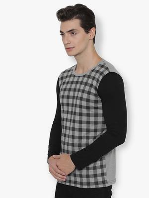 grey checkered print t-shirt - 16721587 - Standard Image - 2