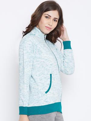 mandarin neck melange jacket - 16721864 - Standard Image - 2