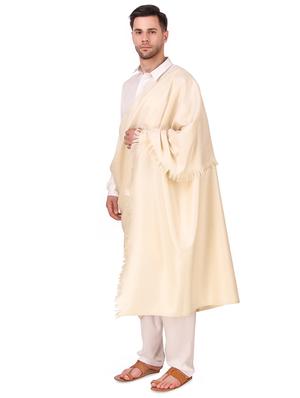 beige wool blend solid shawl - 16722835 - Standard Image - 2