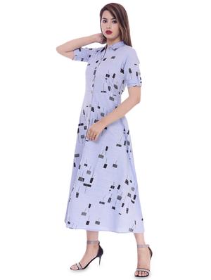 printed a-line ethnic dress - 16723079 - Standard Image - 2