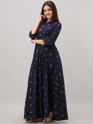 printed anarkali ethnic dress - 16723123 - Standard Image - 2