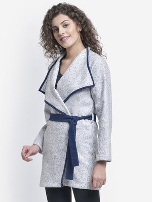 tie front water fall coat - 16724106 - Standard Image - 2