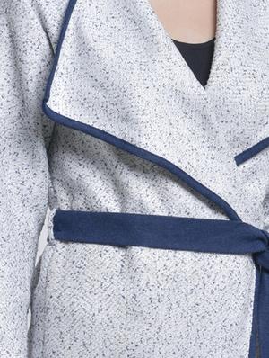 tie front water fall coat - 16724106 - Standard Image - 5