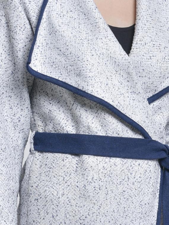 tie front water fall coat - 16724106 - Zoom Image - 5
