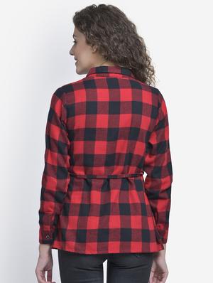 tie front checkered shirt - 16724655 - Standard Image - 2