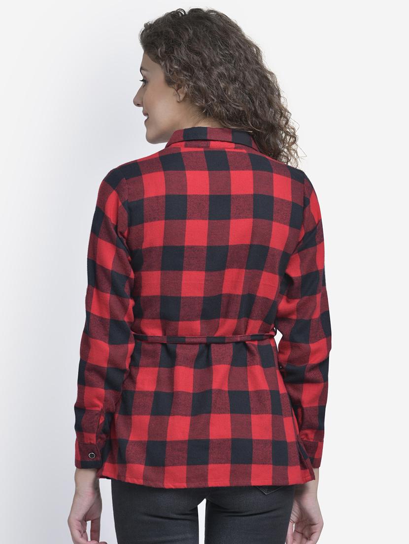 tie front checkered shirt - 16724655 - Zoom Image - 2