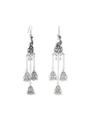 black metal jhumka earring - 16724735 - Standard Image - 2