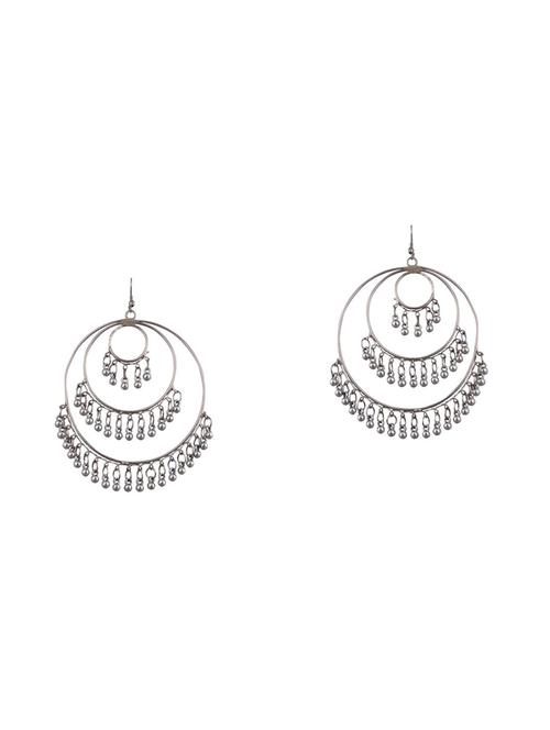 silver metal jhumka earring - 16724741 - Standard Image - 1