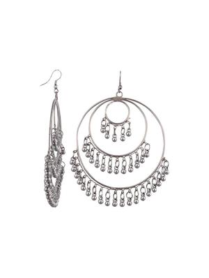 silver metal jhumka earring - 16724741 - Standard Image - 2