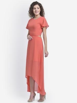back cut out high low dress - 16724781 - Standard Image - 2