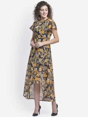 round neck floral high low dress - 16724782 - Standard Image - 2