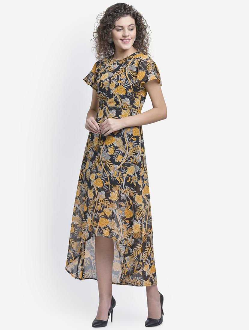 round neck floral high low dress - 16724782 - Zoom Image - 2