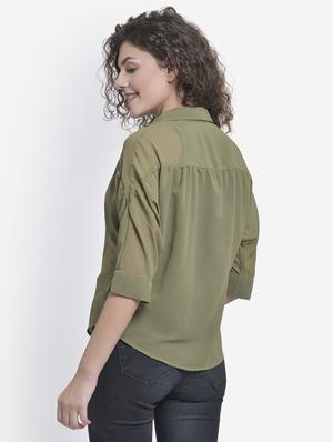 roll up sleeved solid shirt - 16724787 - Standard Image - 2