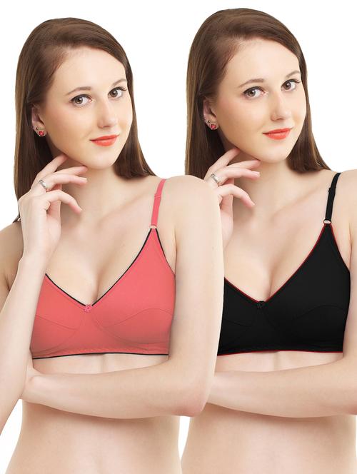 set of 2 lightly padded floral patch bra - 16724811 - Standard Image - 1
