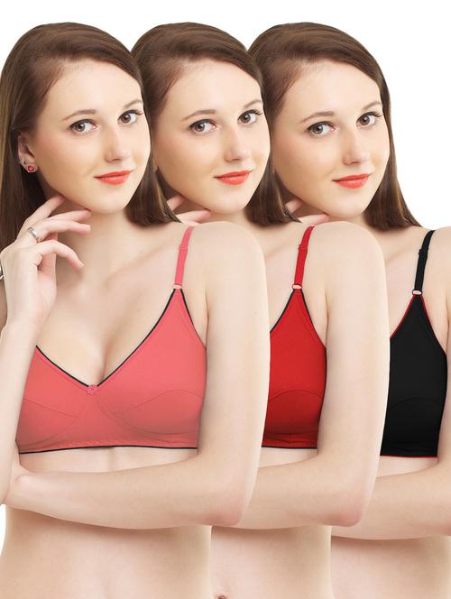 set of 3 lightly padded floral patch bra - 16724814 - Standard Image - 1