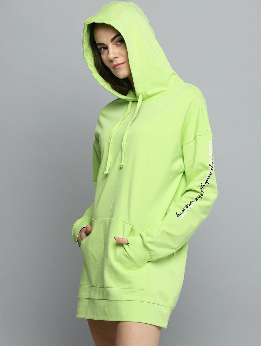 hooded neck solid shift dress - 16724827 - Zoom Image - 2