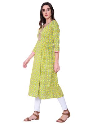 printed flared kurta - 16724853 - Standard Image - 2