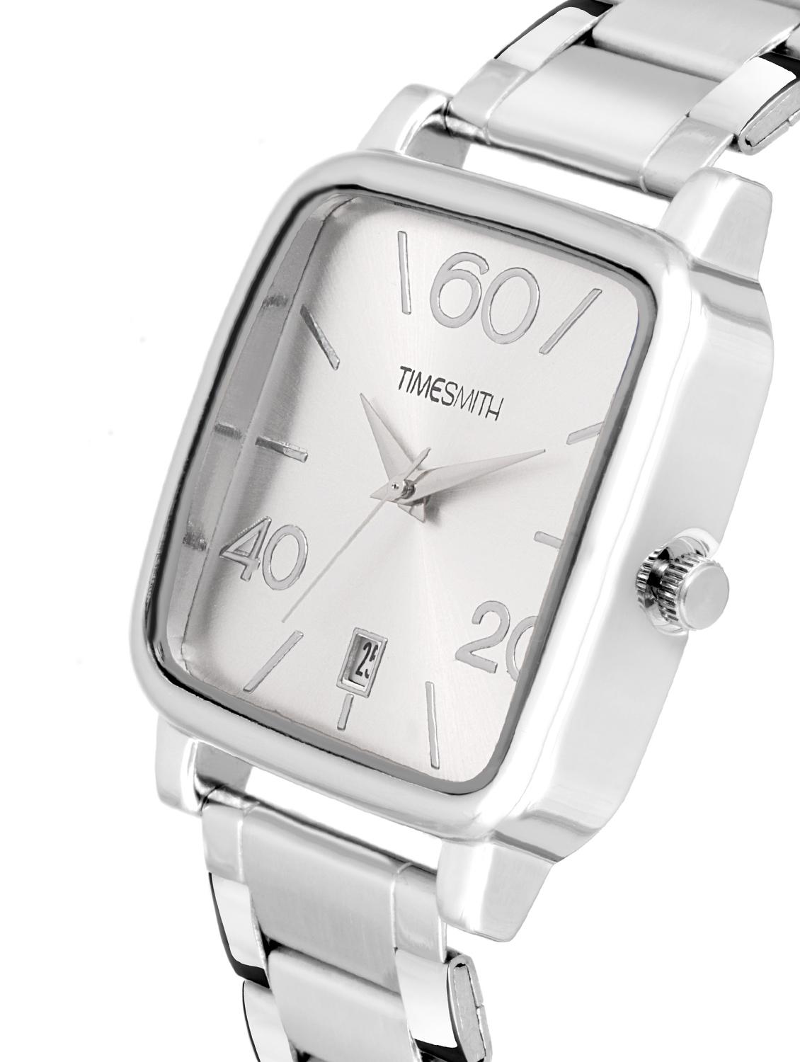 timesmith premium analog white dial silver stainless steel watch for men tsc-078ktd1 - 16725000 - Zoom Image - 2