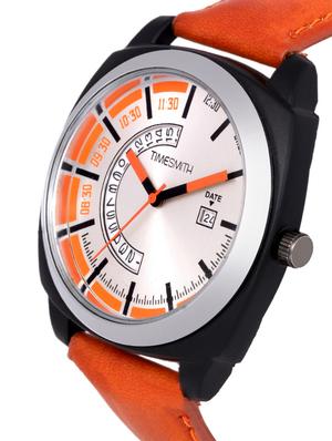 timesmith white dial brown leather analog watch for men tsc-103 ktd1 - 16725010 - Standard Image - 2