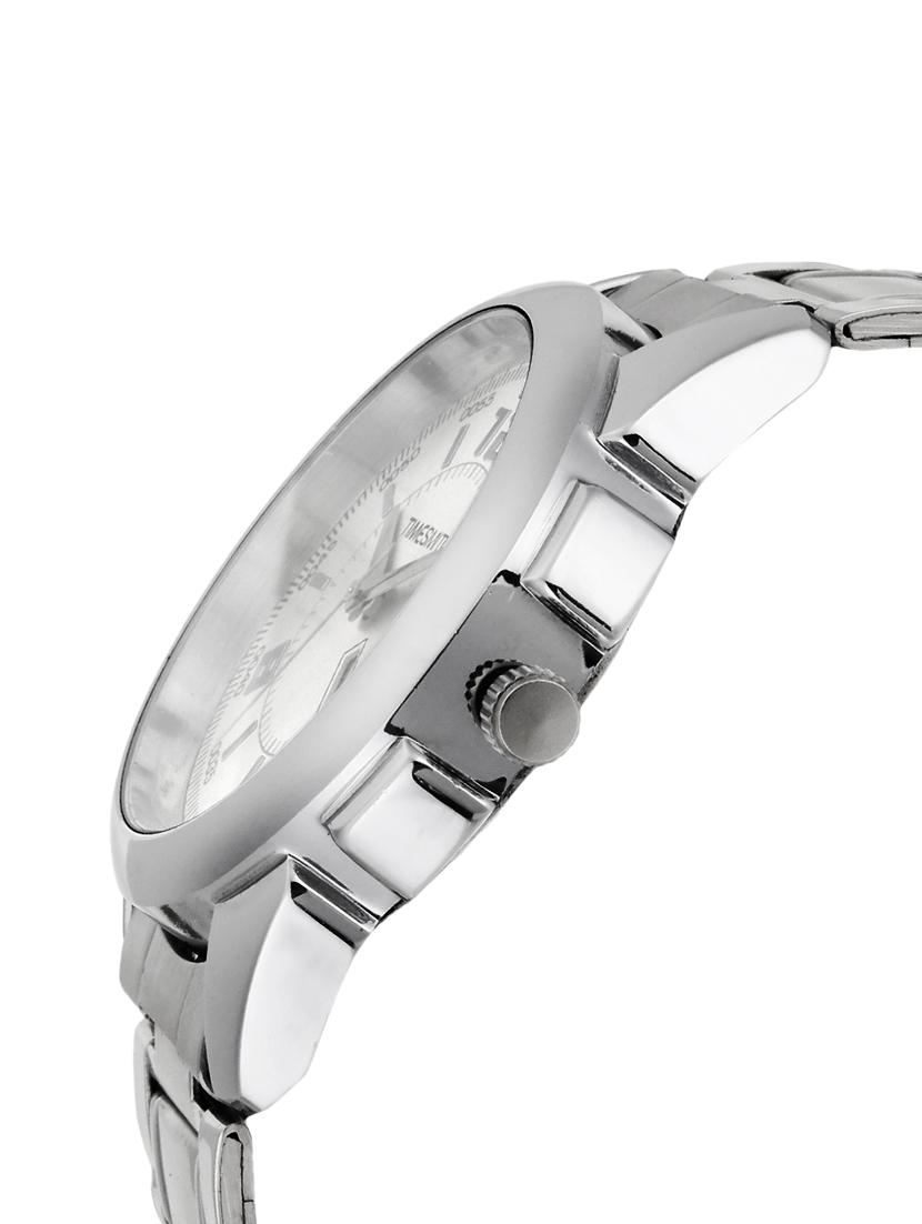 timesmith white dial silver stainless steel metal strap genuine premium branded day date analog watch for men tsc-025ktd1 - 16725159 - Zoom Image - 2