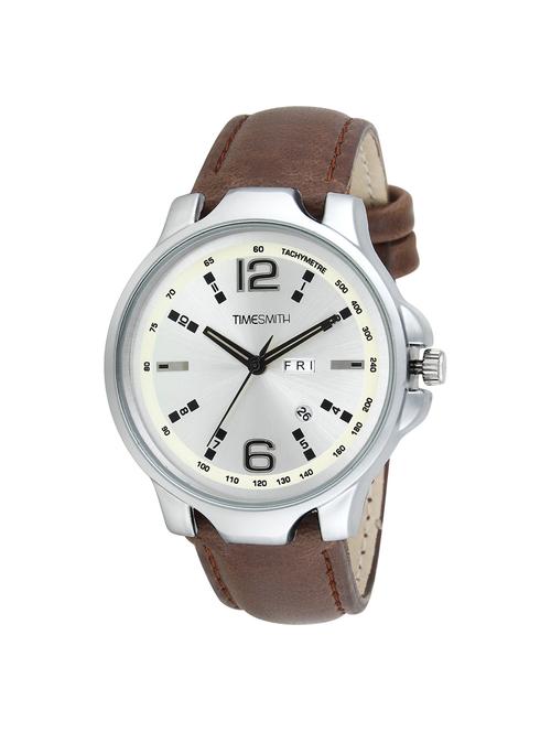 timesmith white dial black leather analog watch for men tsc-029ktd1 - 16725163 - Standard Image - 1